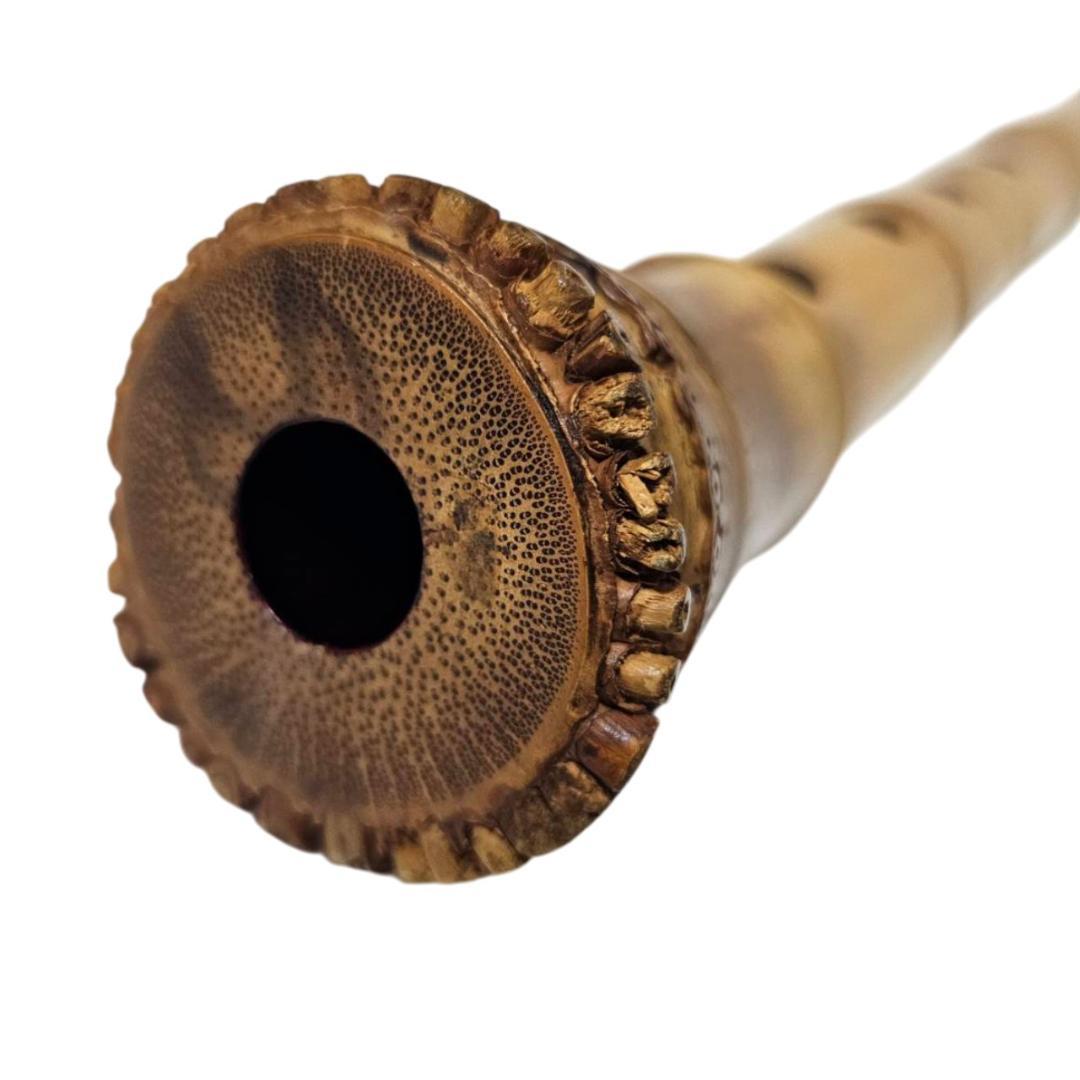 希少 尺八 琴古流 佐竹 1尺5寸 5孔 銘あり 2印 根竹 三分割 和楽器 竹