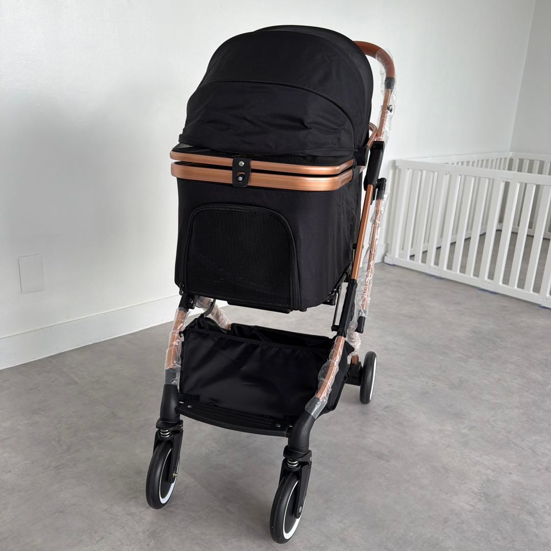 開封済み　未使用　ペットカート ブラック