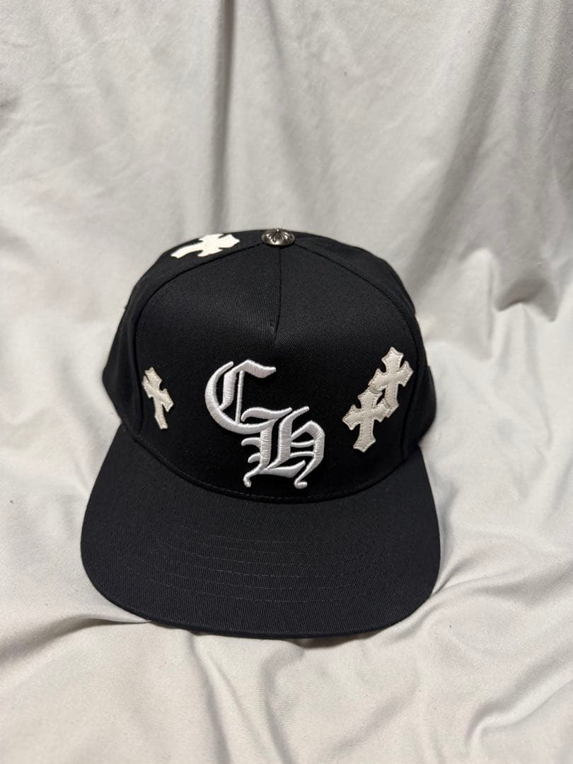 Chrome hearts クロス刺繍 ブラックベースボールキャップ