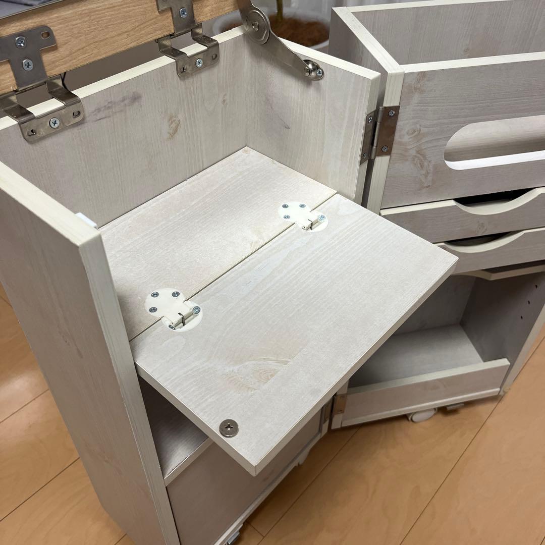 コスメワゴン キャスター付き ホワイト