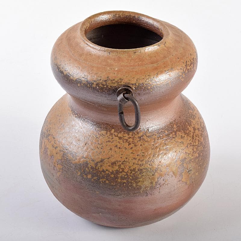 備前焼　伊勢崎満作　瓢箪形　掛花生　共箱　C　R7591