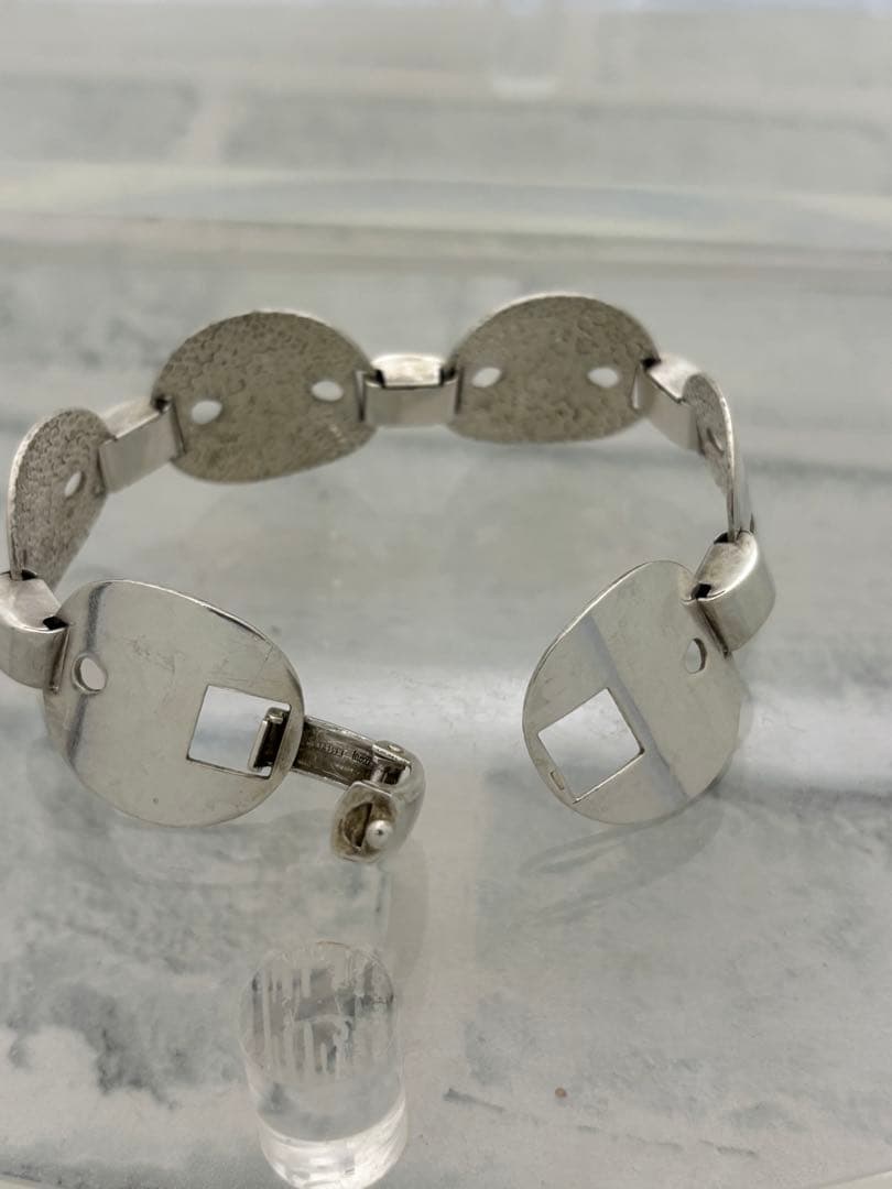 50s ヴィンテージ　イタリアンシルバー　プレート　チェーンブレスレット