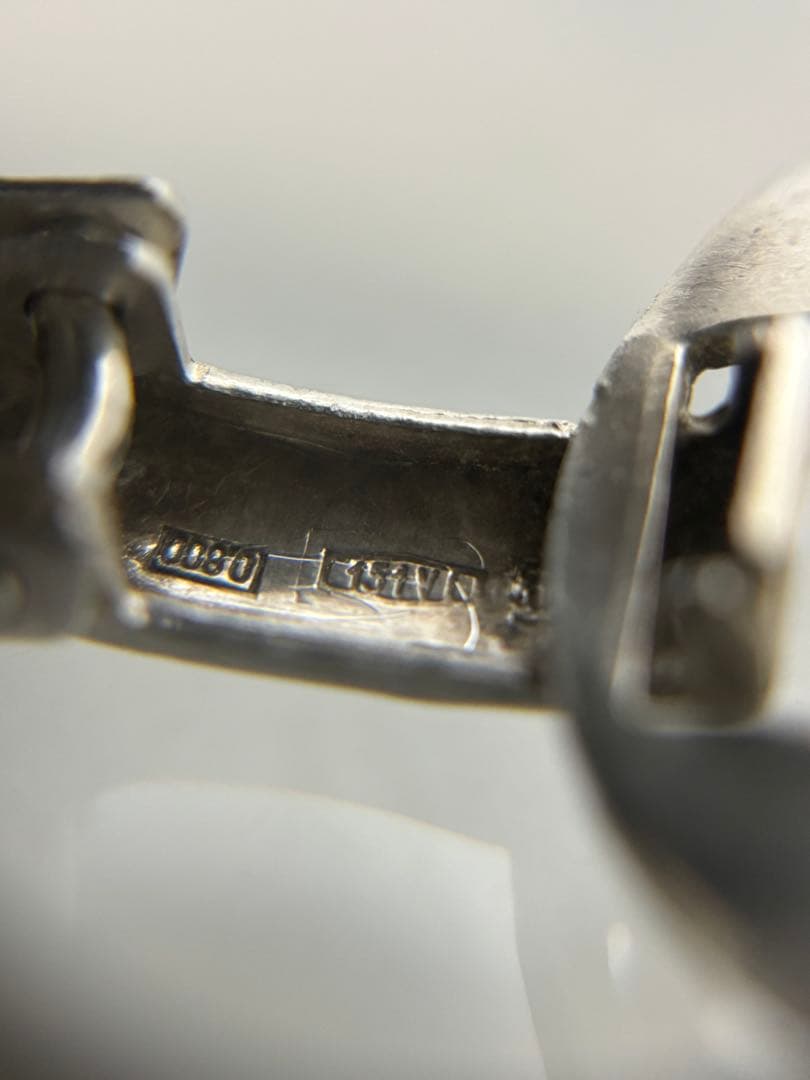 50s ヴィンテージ　イタリアンシルバー　プレート　チェーンブレスレット