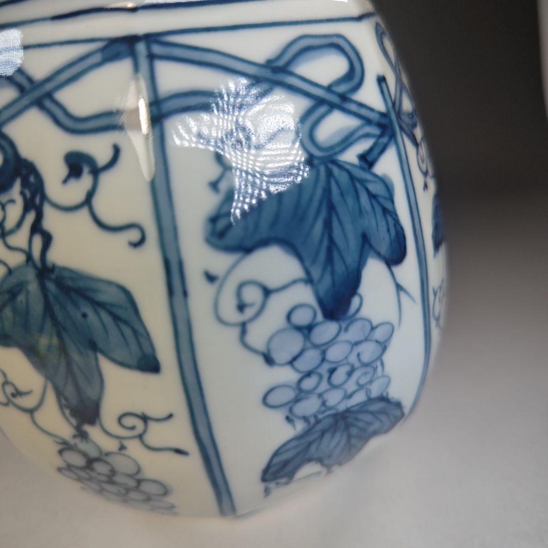 イ891 皆具『平安　徳泉造』『染付葡萄文　皆具　共箱』茶道具