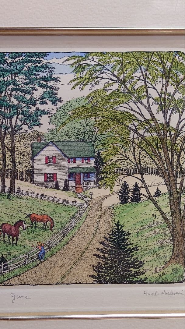 スーザン・ハント・ウォルコッツ　銅版画　JUNE