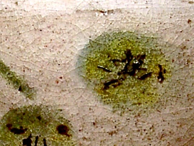 後楽園焼　田中坡石 作　梅花絵　堀江義子画　茶碗　共箱　無傷　保証。