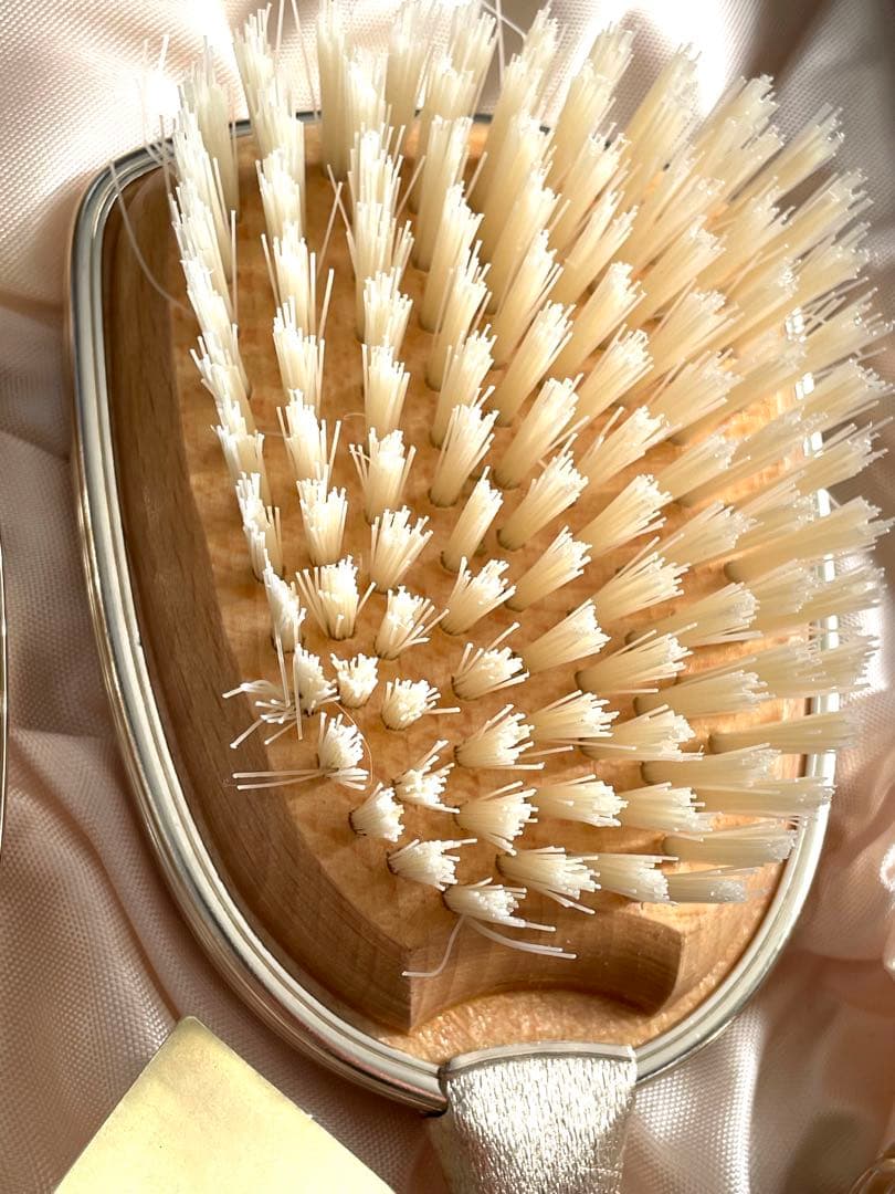 イギリス製 mascot 化粧台セット アンティーク 高級ミラー ブラシセット