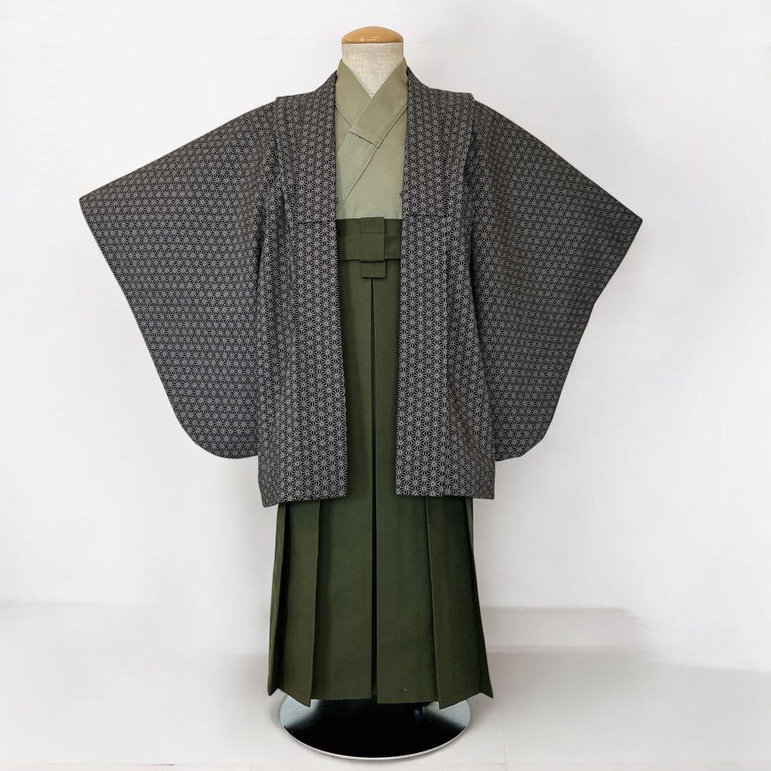 machi★［麻の葉］5歳 七五三 ꕤ 羽織袴5点セット