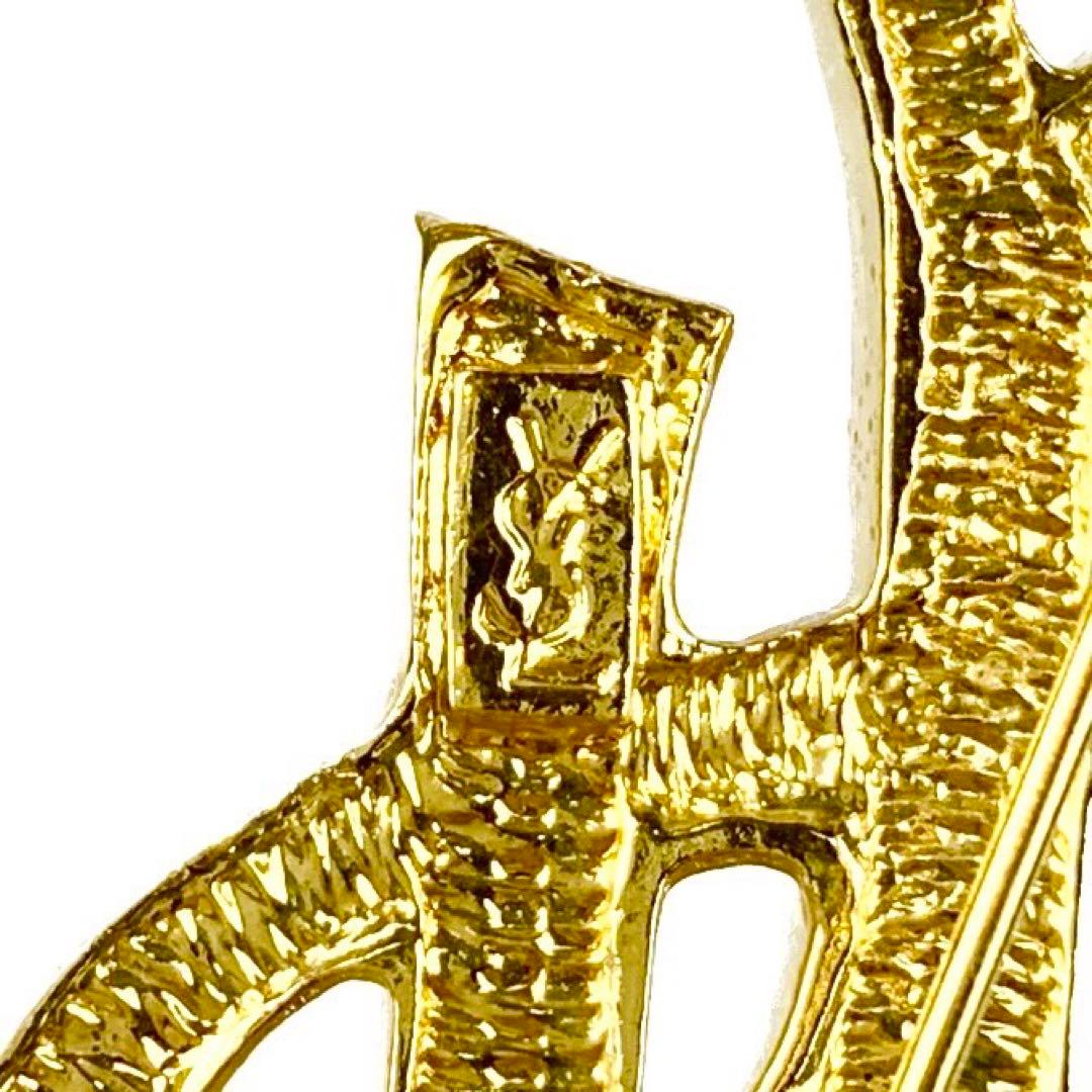 未使用保管品✨ イヴ・サンローラン ピンブローチ ゴールド ラインストーン