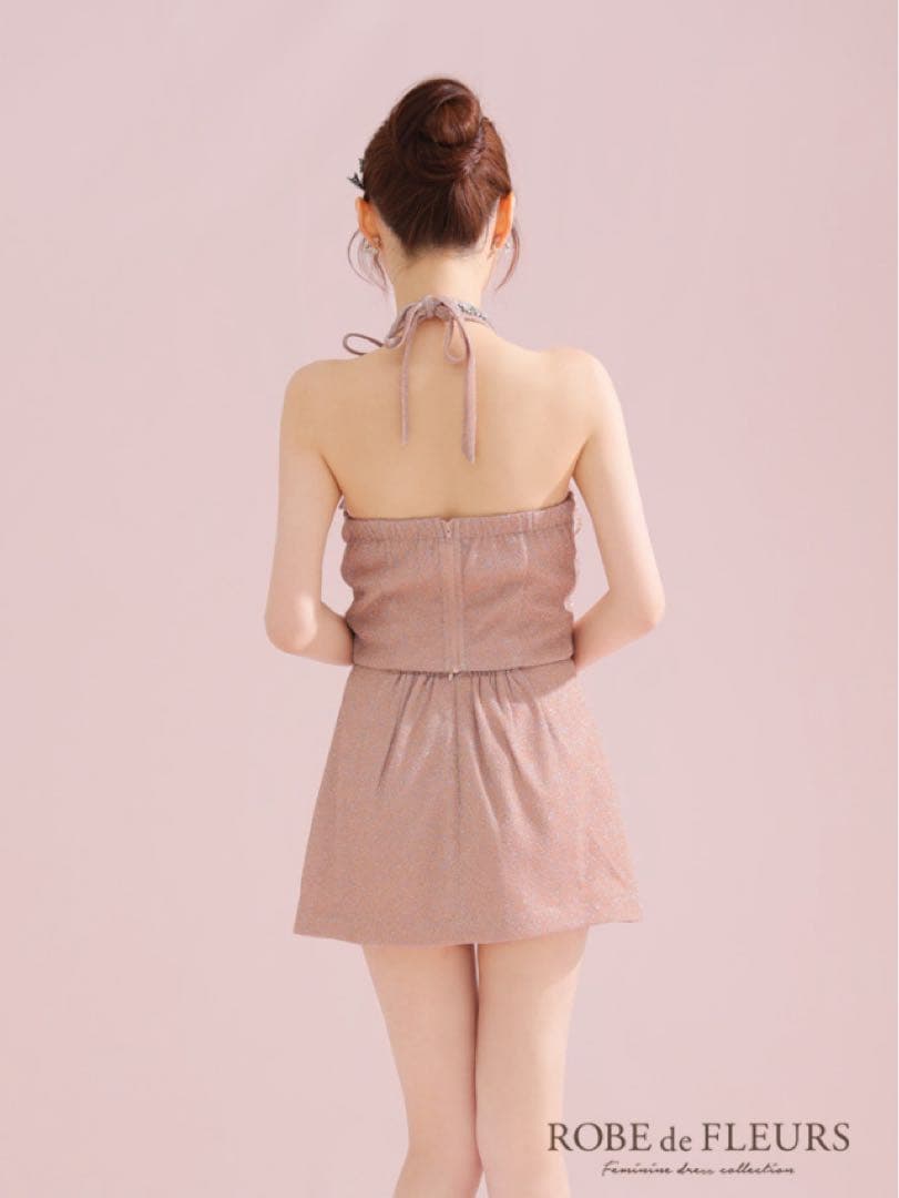 ROBE de FLEURS ピンク タイトドレス Sサイズ　fm3772