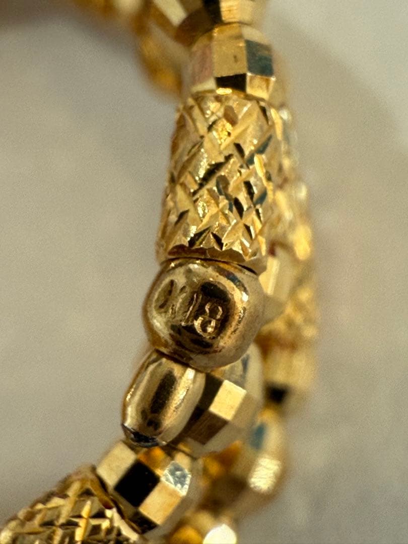 K18 3連フリーサイズリング