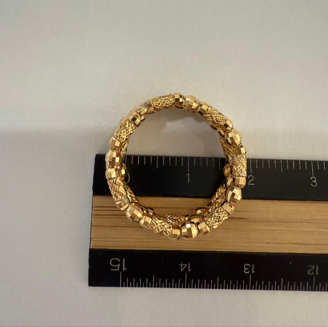 K18 3連フリーサイズリング