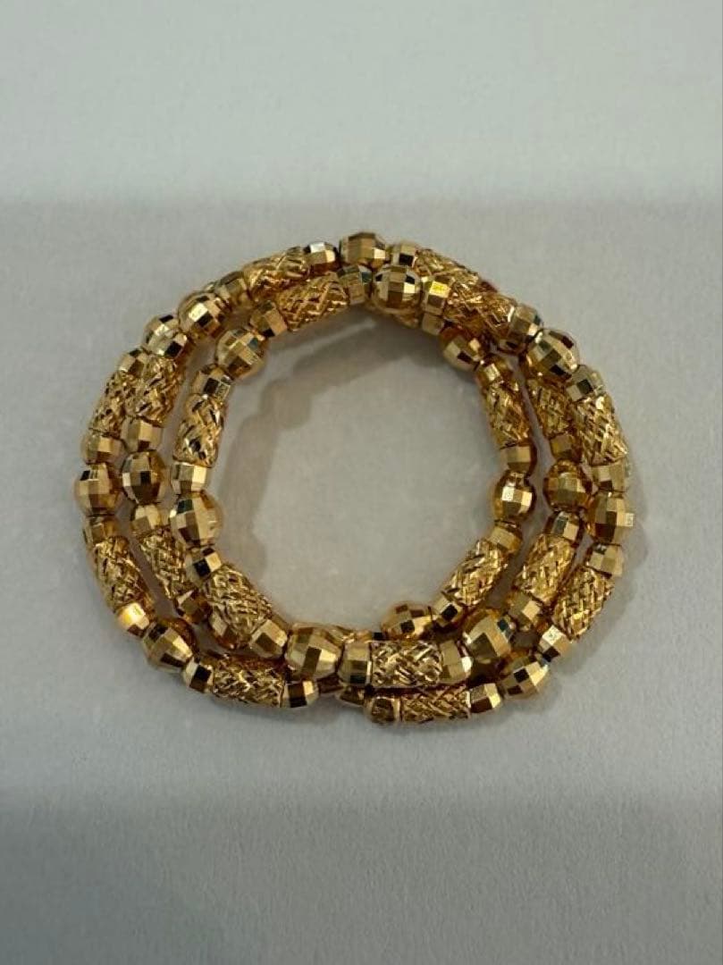 K18 3連フリーサイズリング