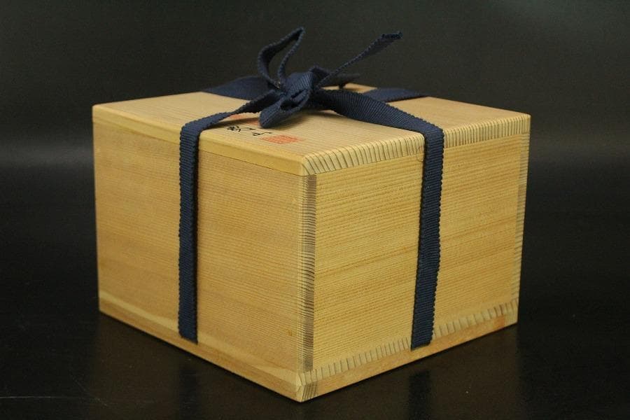 【未使用品】茶道具 清水焼 粟田窯 茶碗 金彩金葵紋 岡田暁山作 (メ1224)