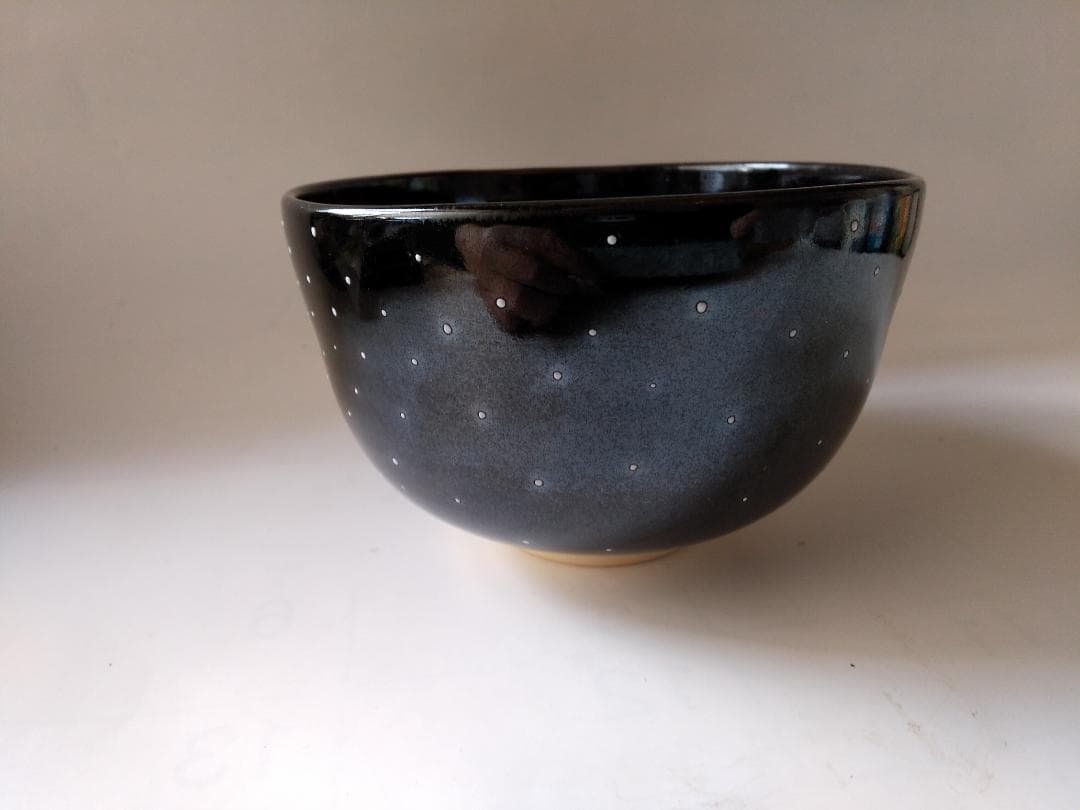 暁窯 岡田暁山 作 色絵鵲橋絵 抹茶碗 茶道具 茶碗 共箱 栞 新品 未使用