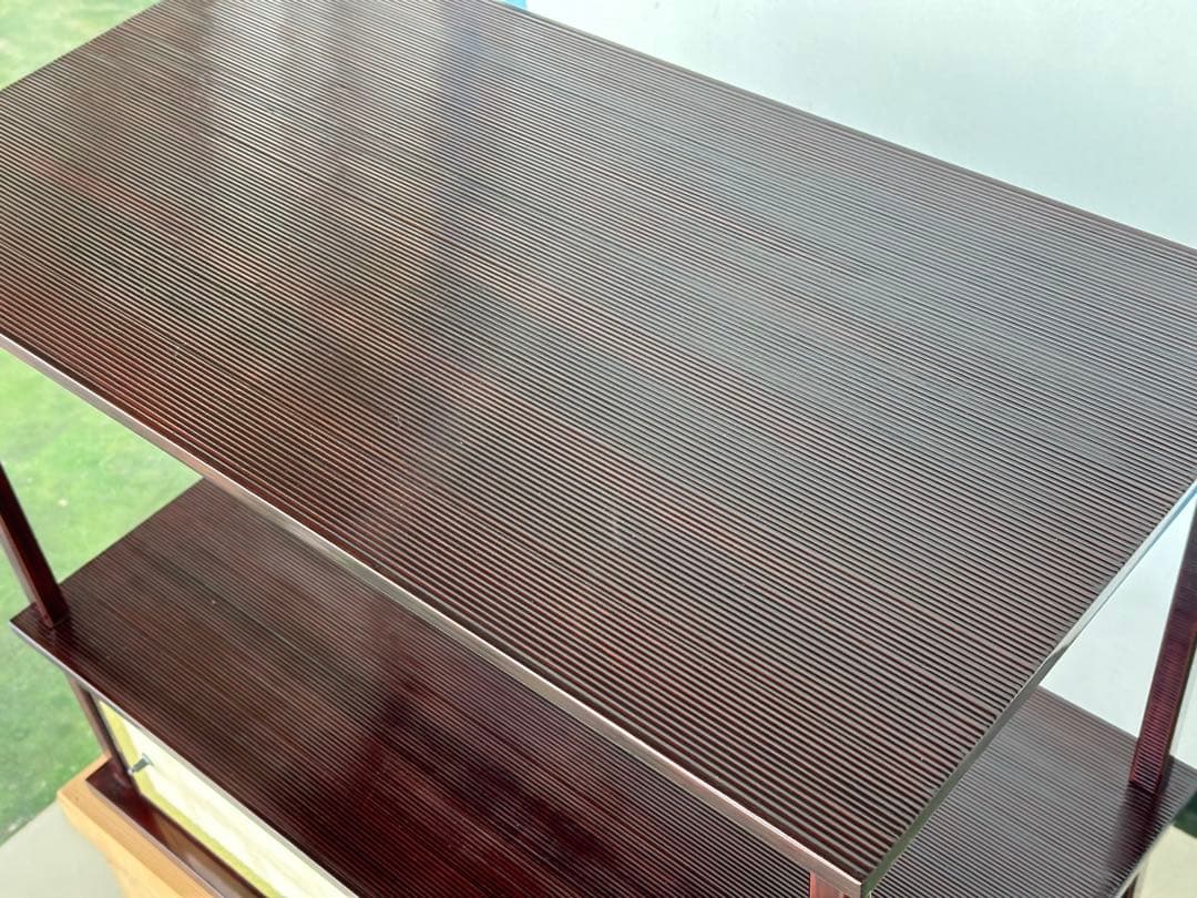 a454 送料無料 組立式 木製 紹鴎棚 塗師 八木祥雅作 漆器 共箱