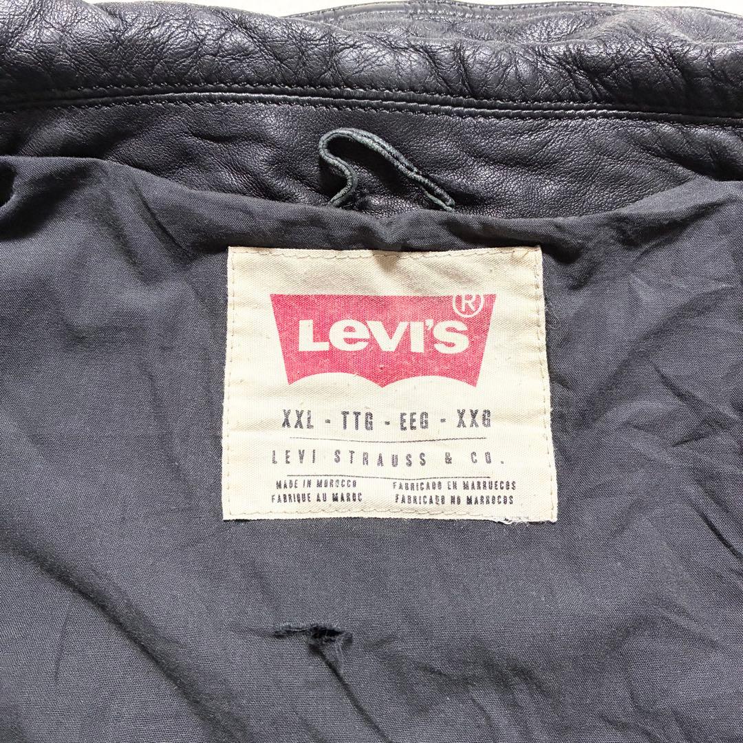 【状態良好】Levi's☆レザージャケット☆羊革☆ブラック☆XXLサイズ☆大きめ