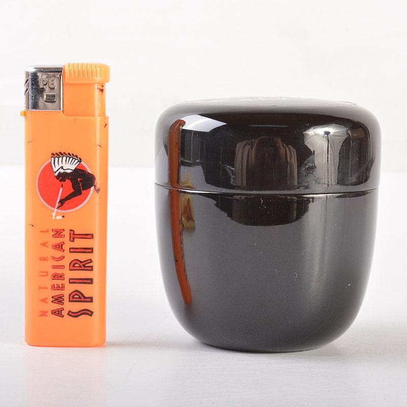 茶道具　朝鮮漆器　黒漆　金命山作　螺鈿扇　寿　棗　共箱　Ｖ　6876