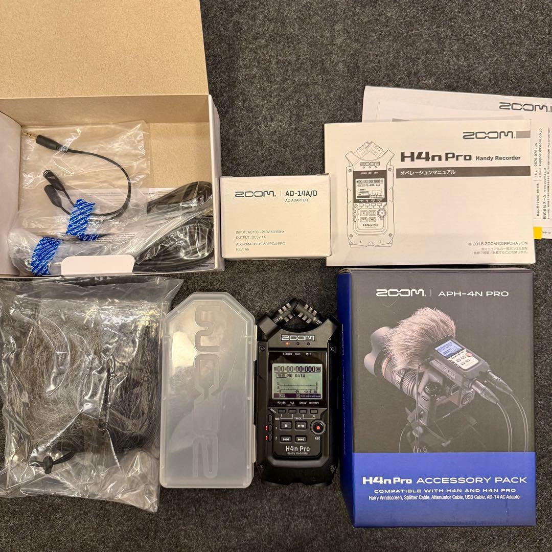 【極美品】ZOOM H4n Pro ハンディレコーダー 本体とアクセサリーパック