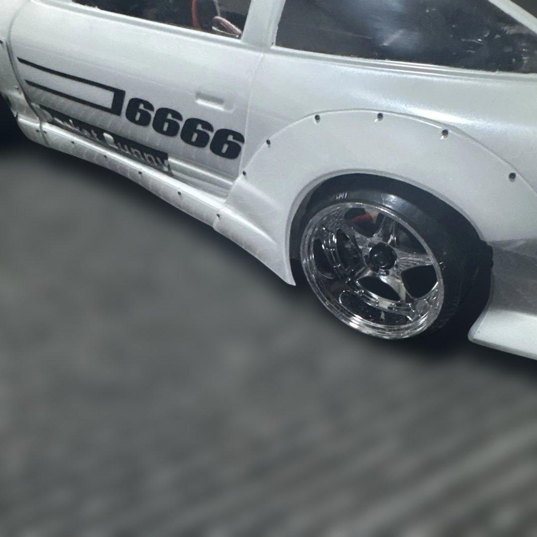 180sx ドリパケ2WD 1/10パールホワイト エアロドリフト仕様フルセット