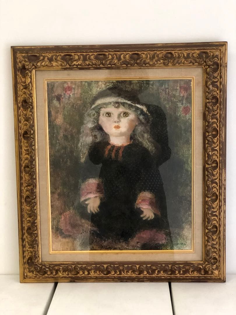 人形　藤島君子油絵　洋画家　肉筆画　銘入り　ドール　油絵