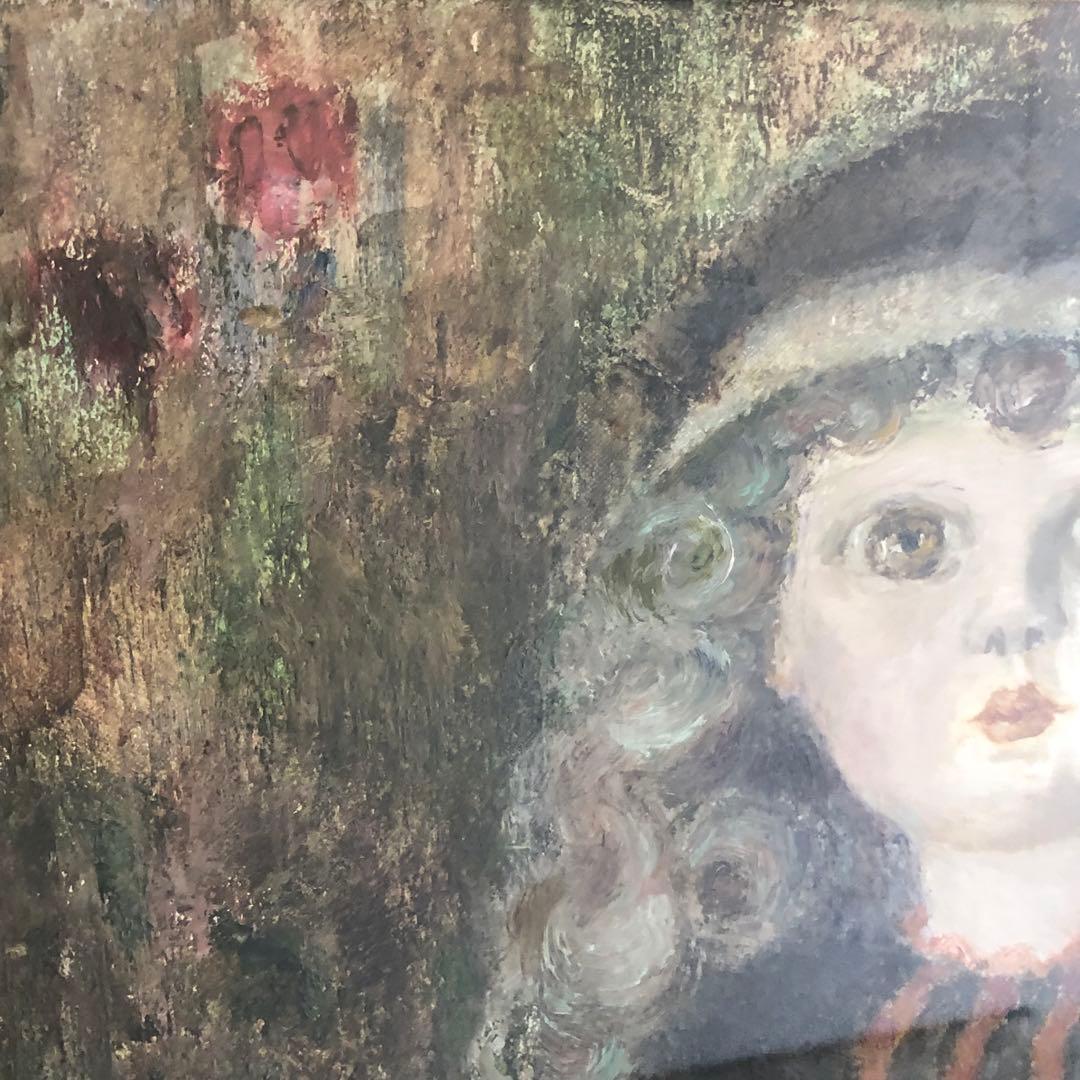 人形　藤島君子油絵　洋画家　肉筆画　銘入り　ドール　油絵