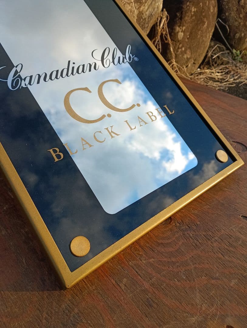 非売品　ヴィンテージ　パブミラー　カナディアンクラブ ゴールド　金属　C.C.