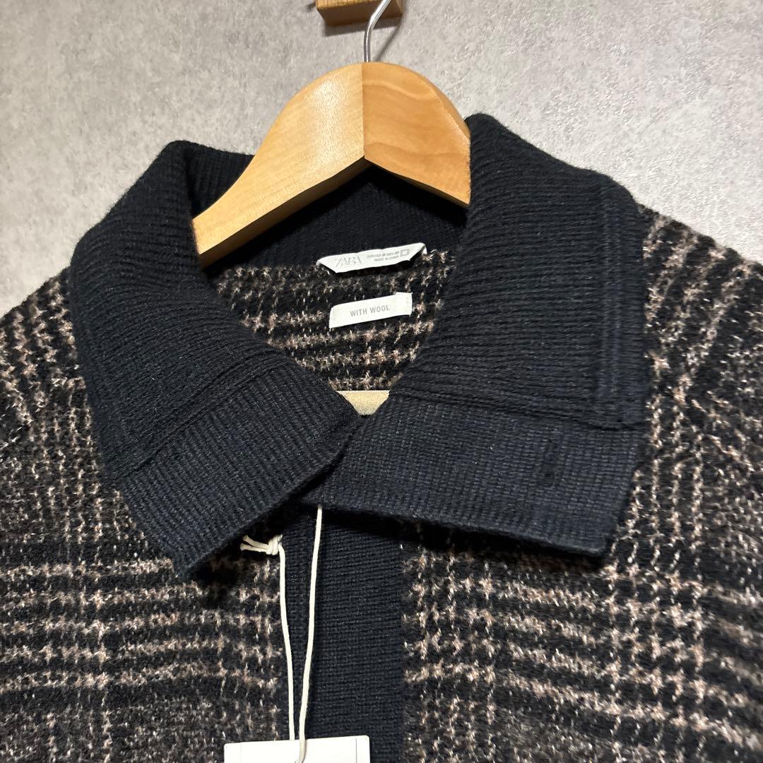 ZARA ザラ リブ襟切り替えジャケット M