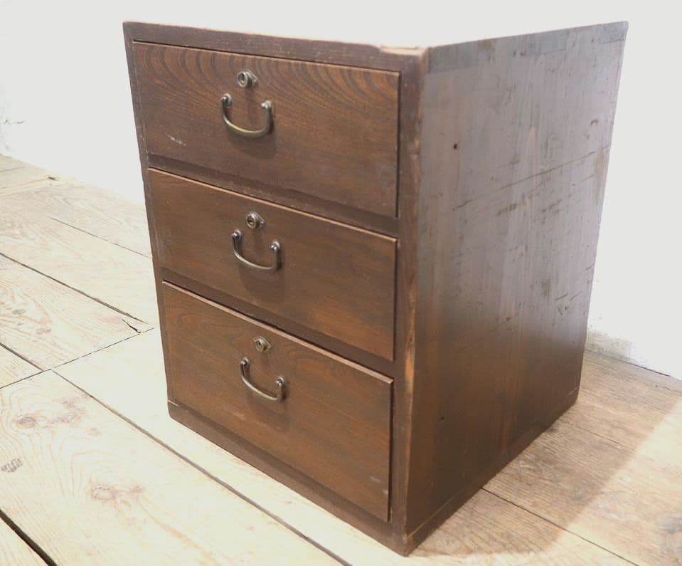 1359 レトロな小引き出し　収納棚　ケース　古家具　古道具　アンティーク　台