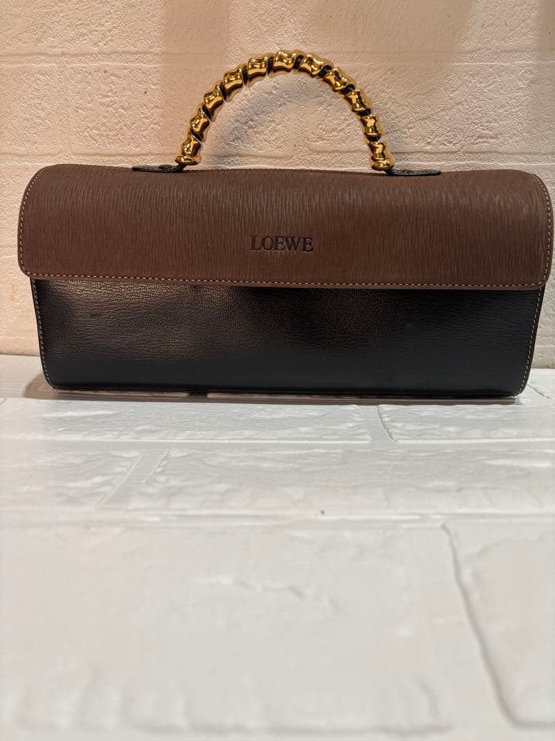 LOEWE レザー ハンドバッグ ブラウン ブラック