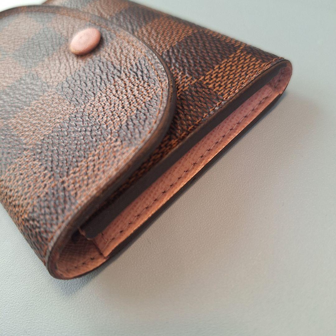 ルイヴィトン ポルトモネロザリ ダミエ 折り財布 ローズバレリーヌ