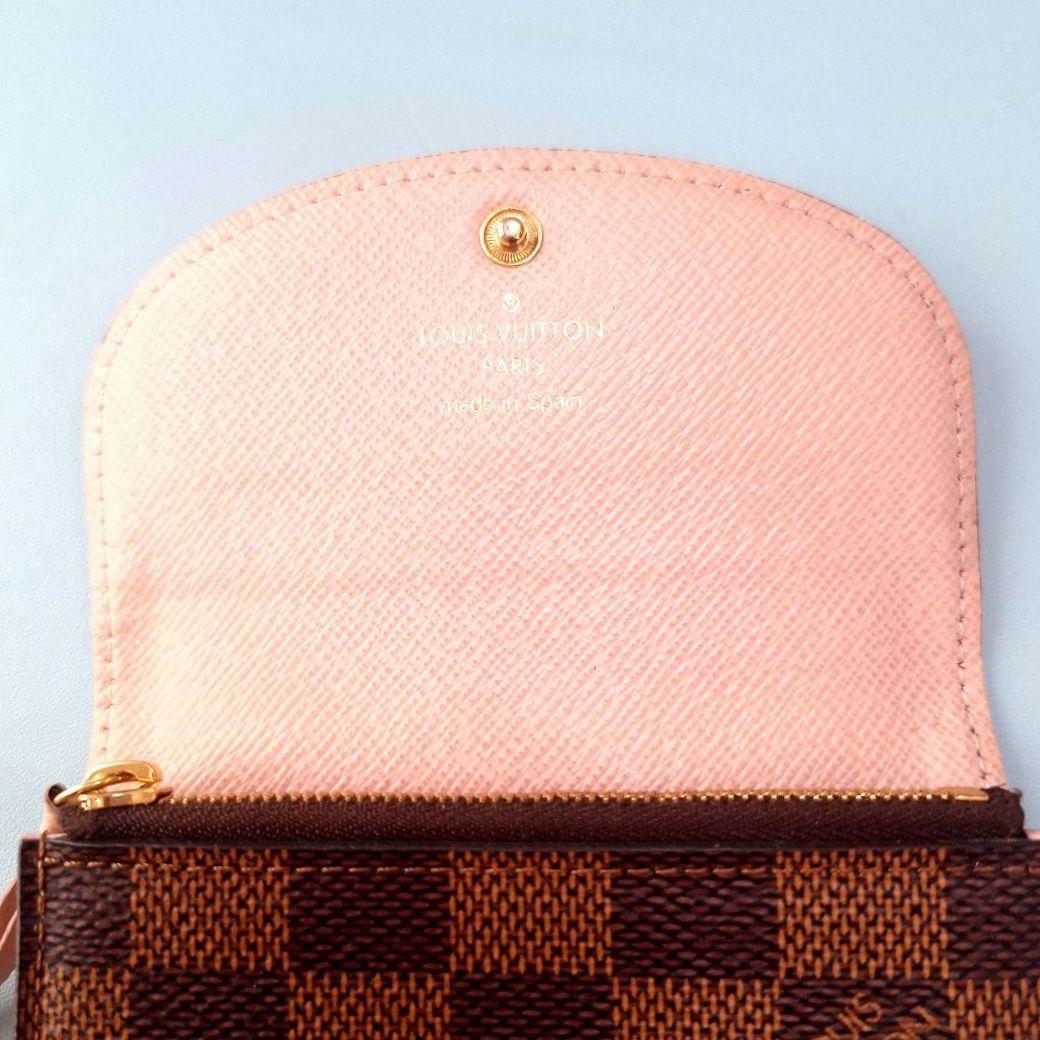 ルイヴィトン ポルトモネロザリ ダミエ 折り財布 ローズバレリーヌ