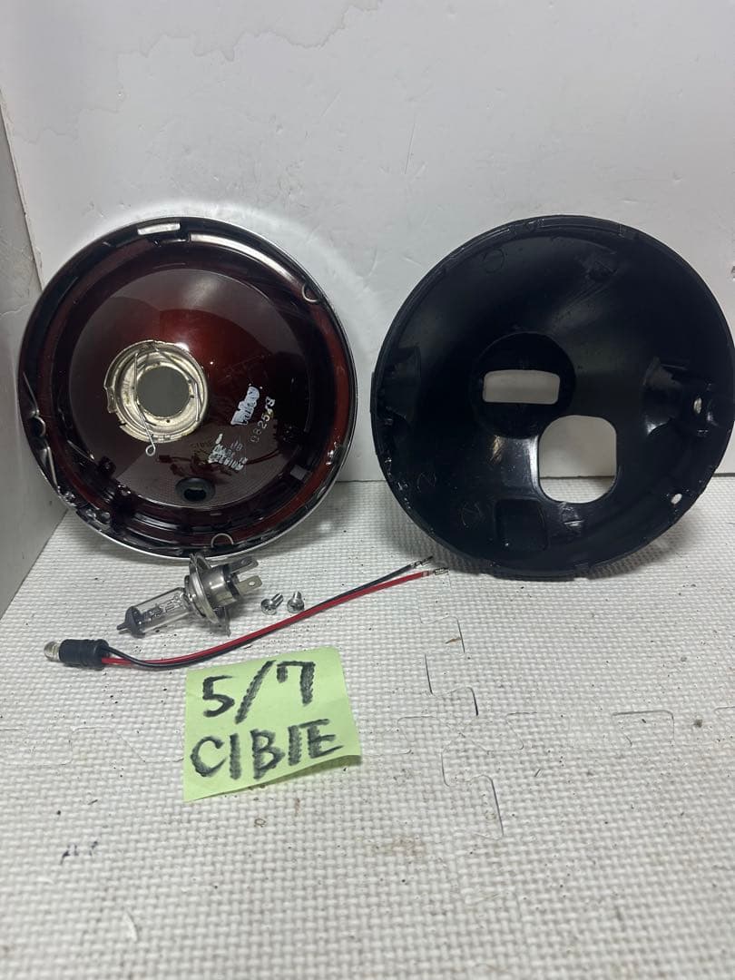 当時物シビエスーパーオスカー180πシビエ凹みレンズ付きヘッドライト/マーシャル