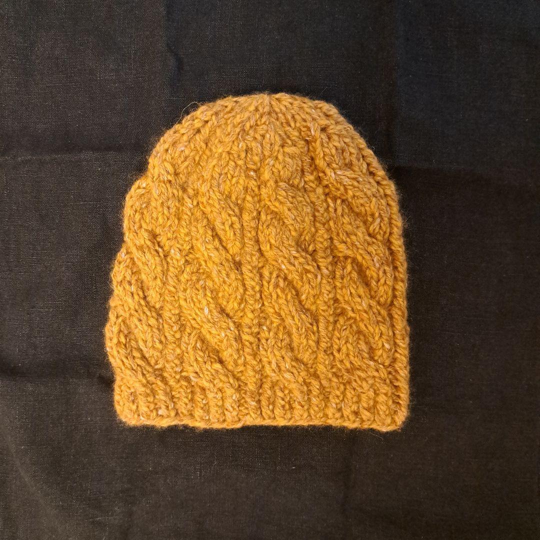 美品　yourwear　マスタード色 ニット帽 カシミヤウール