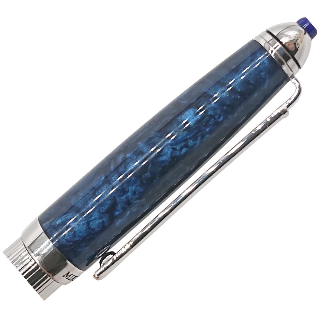 【未使用】MIKIMOTO ボールペン ブルーマーブル マーブルカラー　回転式
