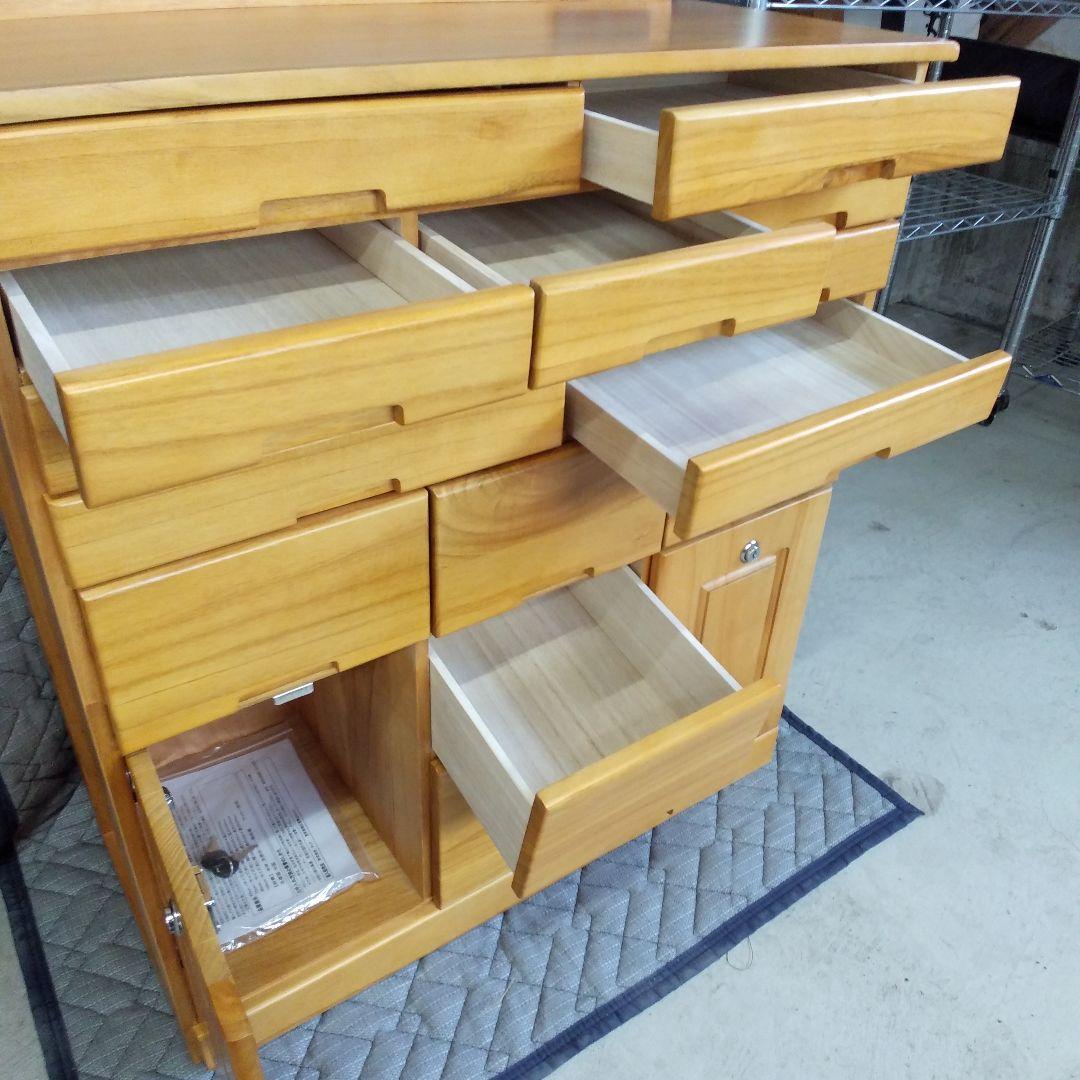 桐製マルチラック収納家具 15引出し+2扉収納