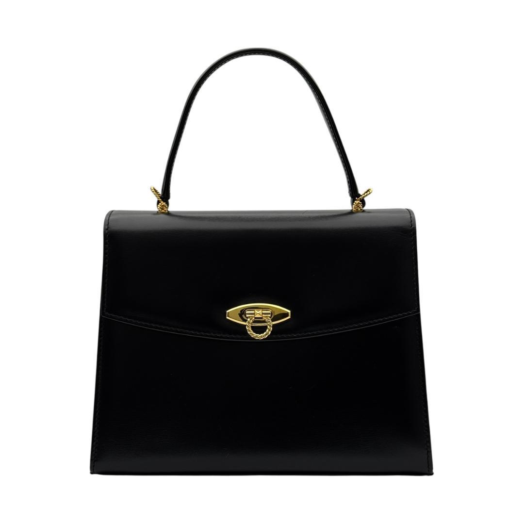 【美品】ロウナーロンドン ロイヤル 2way ハンドバッグ ショルダーバッグ 黒