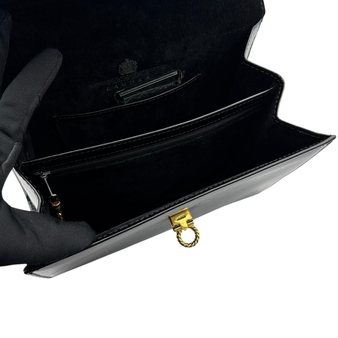 【美品】ロウナーロンドン ロイヤル 2way ハンドバッグ ショルダーバッグ 黒