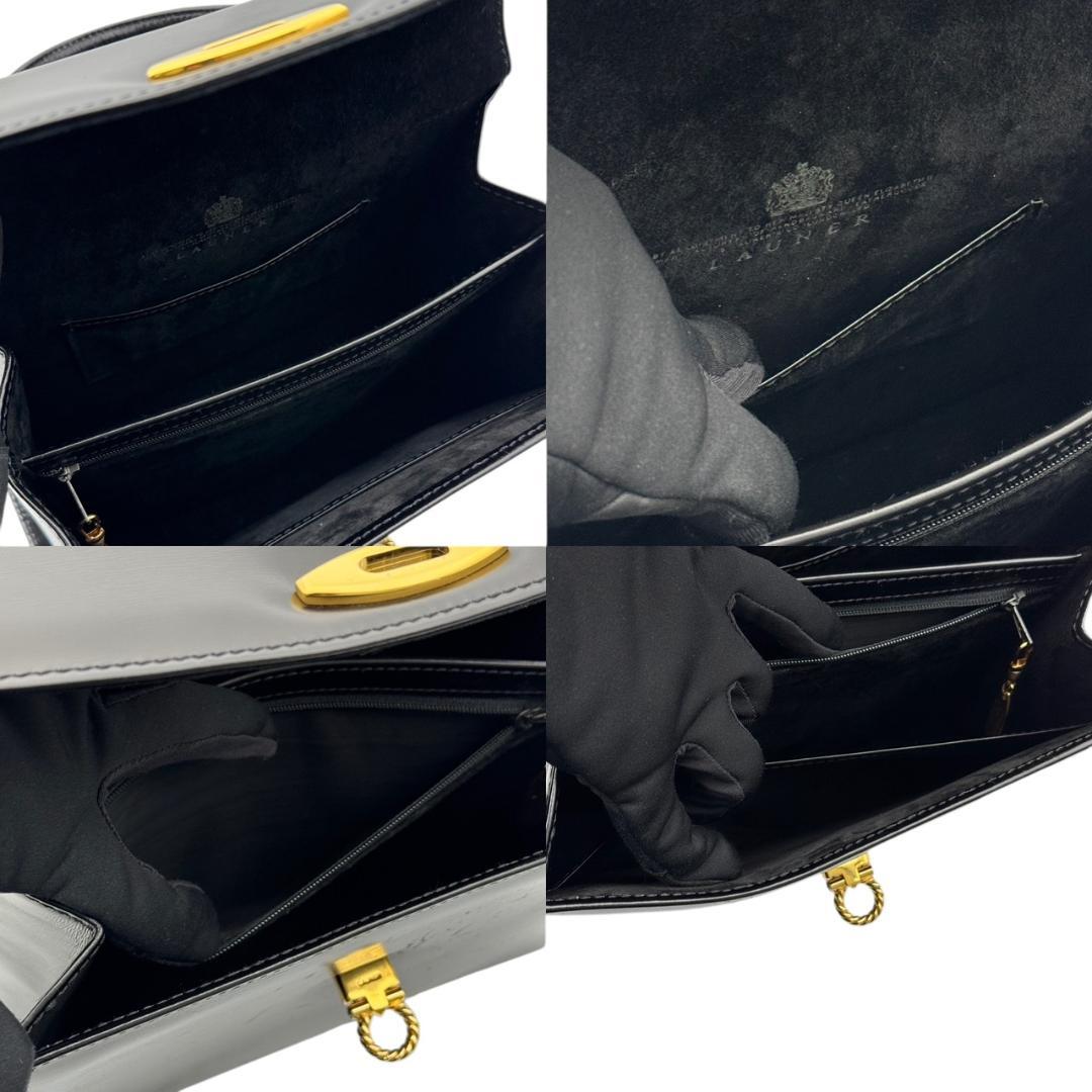 【美品】ロウナーロンドン ロイヤル 2way ハンドバッグ ショルダーバッグ 黒