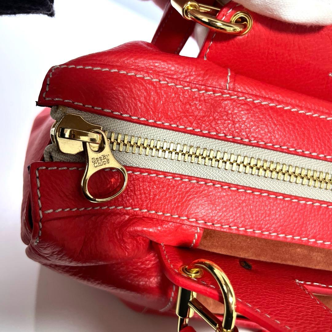 【F】未使用タグ付き！シーバイクロエ　see by chloe バッグ　赤