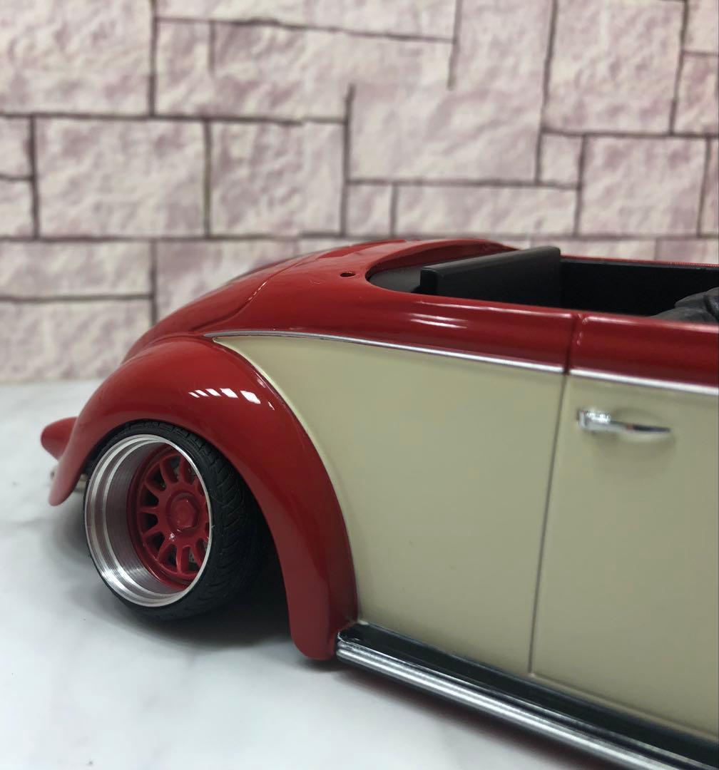 1/18ミニカー　ワーゲンビートル深リムカスタム　V字竹槍マフラー