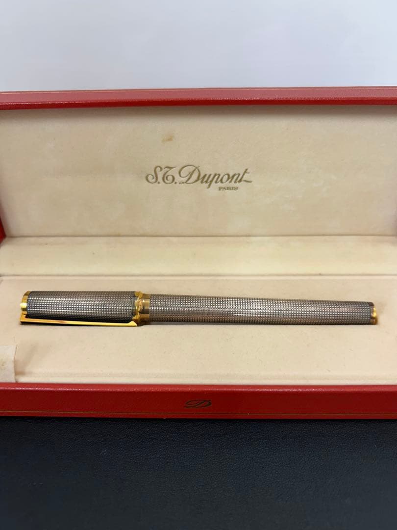 【中古】S.T. Dupont 万年筆 シルバー・ゴールド