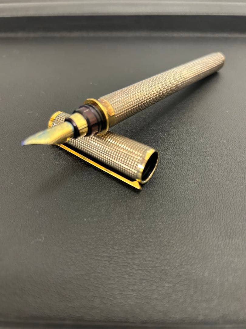 【中古】S.T. Dupont 万年筆 シルバー・ゴールド