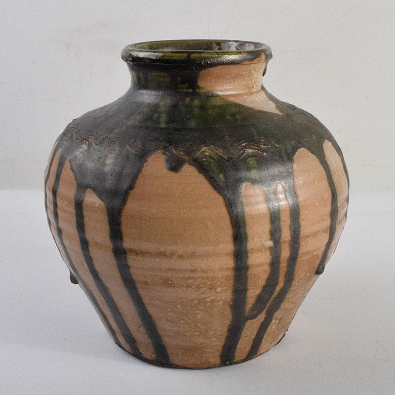 北大路魯山人作　織部焼　壷　時代箱　M　R9375H