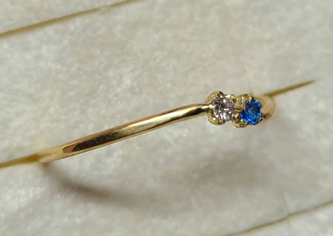 1点のみ!幻達の共演★アーガイルピンクダイヤモンド&アウイナイトリング18金★