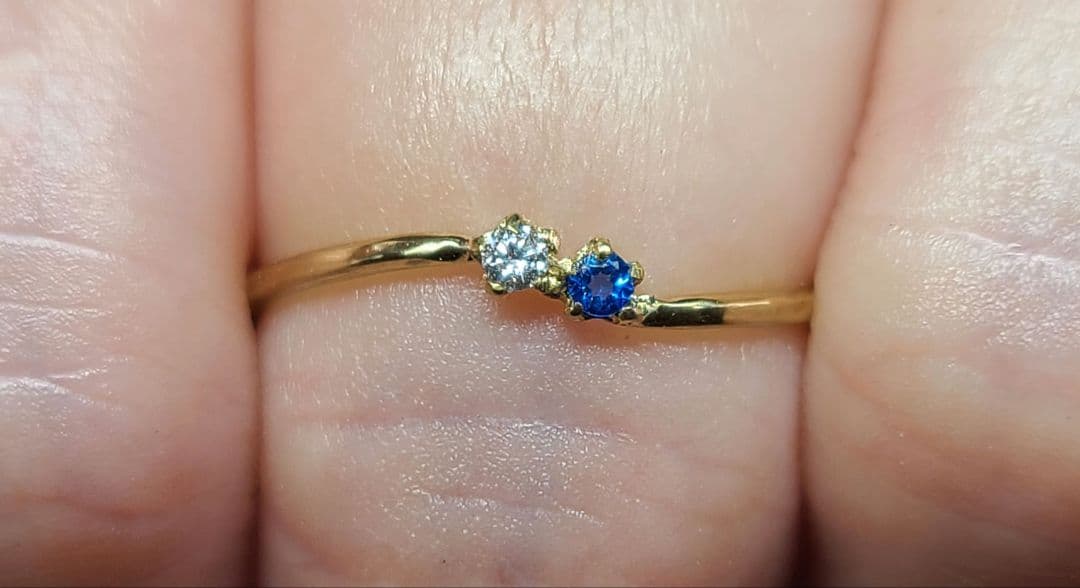 1点のみ!幻達の共演★アーガイルピンクダイヤモンド&アウイナイトリング18金★