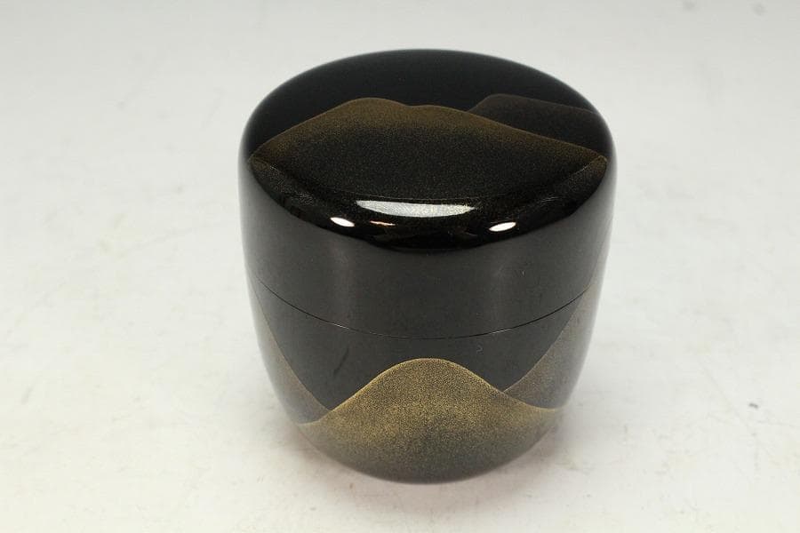 茶道具 遠山蒔絵 内縁 雲錦蒔絵 大棗 山下泰園作 共箱 美品(K-LC704)