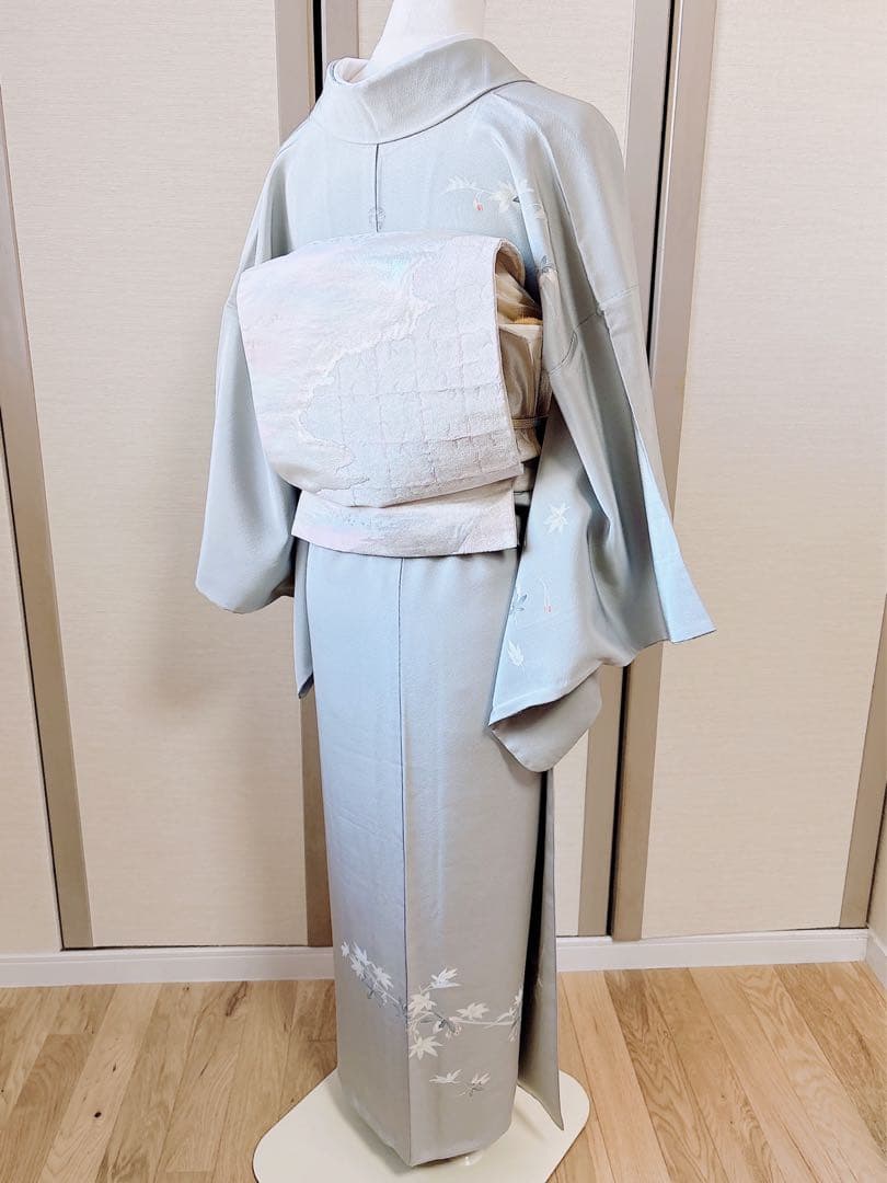 難有　正絹　訪問着　フルセット　裄66 67 L M 卒業式　入学式　袋帯