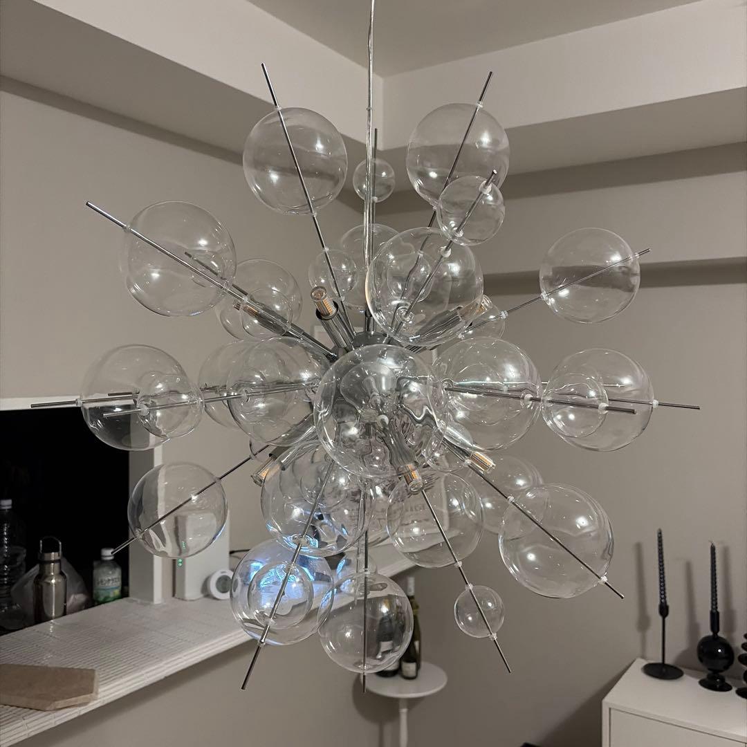 バブルシャンデリア シルバー 10灯 直径60cm