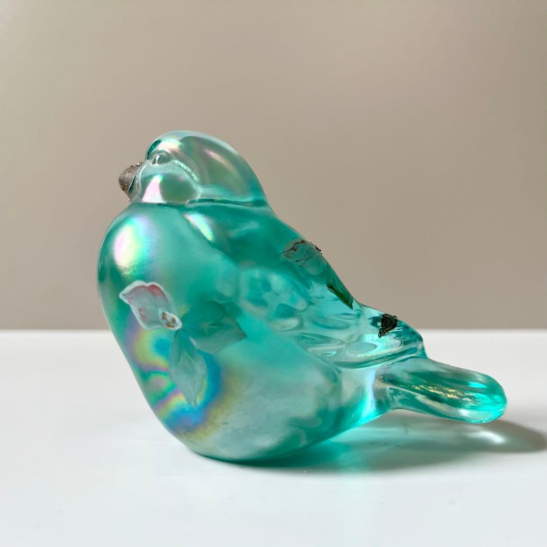 フェントン　鳥　ガラス　置物　ペーパーウェイト